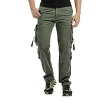 & Modne svestrane muške ravne Ležerne hlače za rad, obične teretne hlače s džepovima na vezicama