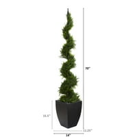 70in. Cypress Umjetna spiralna stabla u crnom sadnicu