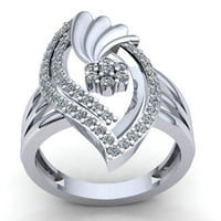 Okrugli 2k ne preveliki ženski vjenčani prsten za godišnjicu zaruka od 14k ružičastog, bijelog ili žutog zlata