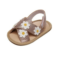 Cvjetne cipele s otvorenim prstima za djevojčice, cipele za prvi izlazak, ljetne cvjetne ravne sandale za malu