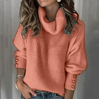 Jesenski džemperi s visokim vratom iz A. H.-A, Novi dolasci-pleteni puloveri dugih rukava U punoj boji