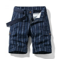 Muške kratke hlače - Plus teretne kratke hlače s puno džepova, ljetne kratke hlače za plažu širokog kroja, tamnoplave
