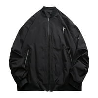 GasUe Y2K Street Style Jackets za muškarce čvrste boje rockabilly dugih rukava casual labavi kaput prilagođeni