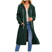 Ženski kaputi i jakne plus veličine s kapuljačom, ženski casual, dugi rukavi, labavi, modni, džep s patentnim
