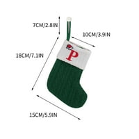 Božićne čarape za poklone pletene čarape vunene čarape s vezenom abecedom poklon vrećica za dječje bombone zelena