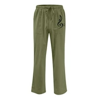Muške hlače na rasprodaji, Muške obične Ležerne hlače s elastičnim pojasom i džepom, hlače od pamuka i lana s