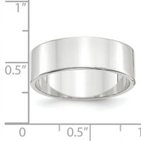 Bijelo zlato AB, lagani ravni karatni prsten od bijelog zlata, veličina 8