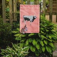 ~ 7824 ~ Mađarska siva prerijska krava ružičasta Karirana Zastava veličina vrta mala, višebojna
