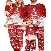 Božićna pidžama za cijelu obitelj, vrhovi sa zvjezdanim drvetom i hlače za spavanje