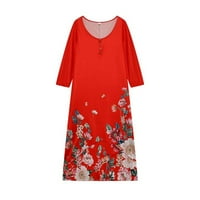 Ljetne haljine za žene, ležerna boho Maksi haljina za plažu s cvjetnim printom i džepovima, siva 5 inča