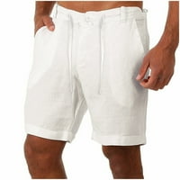 Muške kratke hlače kratke hlače za vježbanje s džepovima u struku Ležerne pamučne hlače hlače s kratkim gumbima