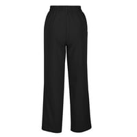 Lanene hlače za Žene, Ležerne hlače visokog struka, ljetne elegantne hlače s kravatom, donje joga hlače