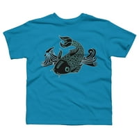 Bioluminescentni koi ribe dječaci tirkizno plava grafička majica - dizajn ljudi m