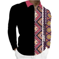Muške majice s puloverima Plus veličine s modnim digitalnim printom bluza s dugim rukavima s reverom s patentnim