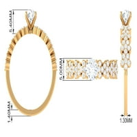 1. CT Moissanite zlatni prsten, zaručnički prsten za cvijeće za žene, 14K žuto zlato, US 9,00