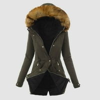 Dabuliu žene dnevno plus veličina zimski kaput ovratnik dugih rukava vintage zgusni kaput slatka zima plus ženska