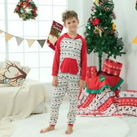 Roditelj-dijete toplo božićno tiskano kućište nošenje kapuljača s kapuljačom s dugim rukavima