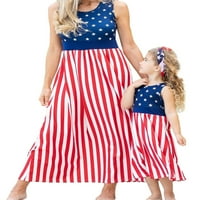SUNISERY 4. srpnja mama i ja podudarne haljine zvijezde pruge američke zastave haljine bez rukava ljetne obiteljske