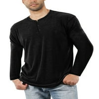 Remikst muška majica s dugim rukavima Henley majica, M-2XL