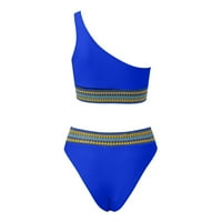 Plus size kupaći kostim za žene podstavljeno plivanje ten vrh s kratkim strukom visoki struk dva kupaća kostima