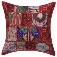 Stilska kultura Indijski Pamuk Kućni dekor jastučnica-mješavina crvena boemska Vintage prošivena Indijska jastučnica