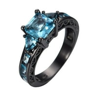 + Prekrasan prsten od Crne legure bakra umetnut kvadratnim cirkonima u raznim bojama za djevojku, rođendanske