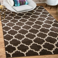Jedinstveni pleteni tepih u čokoladno smeđoj bež boji 2' 2 3' 1 pravokutni Geometrijski moderni tepih savršen