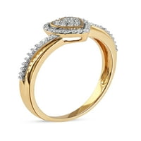 Imperijalno 10k žuto zlato 1 10CT TDW dijamantni srčani klaster Halo obećanje prsten