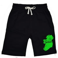 Muška irska karta irski ponos v crna flis jogger trenerski kratki kratki kratke hlače velike crne