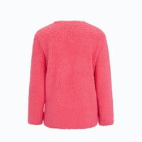 Zimski džemper s dugim rukavima za žene casual plus veličina plišani džemper džepovi gumbi za odjeću kardigan