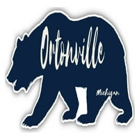 Ortonville Michigan Souvenir 3x Frider Magnet Bear Design