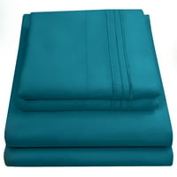 Madame Marie Contemporary Microfiber Spavaća soba čvrsta boja kreveta set puna - Teal