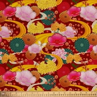 David Textiles, Inc. 44 dvorište pamučna svilena brocade precut šivanje i zanatska tkanina, crvena