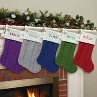 Personalizirana božićna čarapa za pletenje kabela Dostupna u više boja