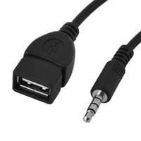 USB ženska osoba za mu muški jack audio kabel crna za automobil