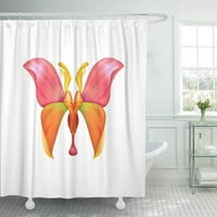 Clipart šareni cvijet Sažetak latica leptira bijeli cvjetni narančasti dekor kupaonice zavjesa za tuširanje