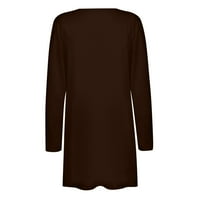 SCYOEKWG FALL TRENDY Women Cardigans s džepovima ležerna lagana labava bluza s dugim rukavima s džepnim kardiganom.