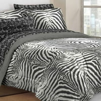 Set posteljine u stilu potkrovlja u Durbanu sa životinjskim printom zebra