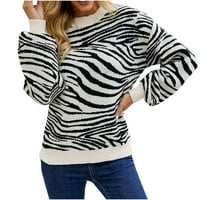 Rasprodaja ženski džemperi jesenska Moda pletenina s okruglim vratom s rukavima s lampionima povremeni džemper