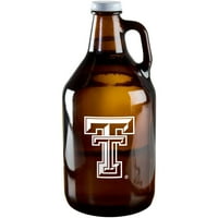 Boelter Brand NCAA 64-unce Amber Growler Glass, Texas Tech University Red Raiders