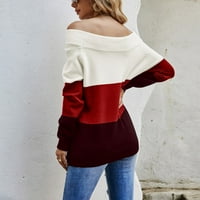 Ženski kardigan U donjem rublju, ženski rebrasti pulover s rukavima šišmiš, preveliki, bočni prorez, Crveni, Number-Number
