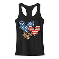Majice s američkom zastavom, Ženska Domoljubna košulja, majica bez rukava s printom američke zastave, zvijezde