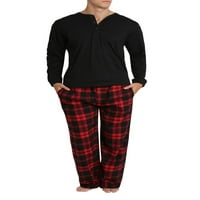 Muški set flanelskih pidžama hlača za spavanje Dugih rukava