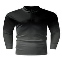 Grianlook muški klasični fit fel zatvarač gornji zip dugi rukavi za vrat polo majica golf gradijent pulover crni