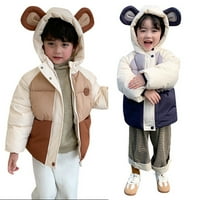 Dječje Puff jakne s printom iz crtića, zimske Puff jakne sa slatkim medvjeđim ušima, debeli snježni kombinezon