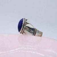 Sterling srebro prirodni certificirani Karat Lapis Lazuli Božićni muški prsten 910