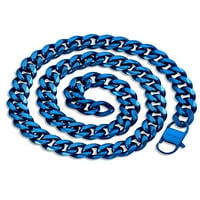 Obalni nakit ogrlica od lanca od nehrđajućeg čelika s plavim premazom 28