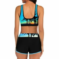 Hoksml Sportski kupaći kostimi za žene, ženski modni bikini set kupaći kostim dva tiskara Sling Swing Swimwear