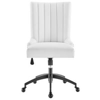 Uredska stolica od čupave tkanine u crno-bijeloj boji