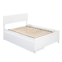 Krevet s platformom s odgovarajućim podnožjem i ladicama u različitim bojama i veličinama